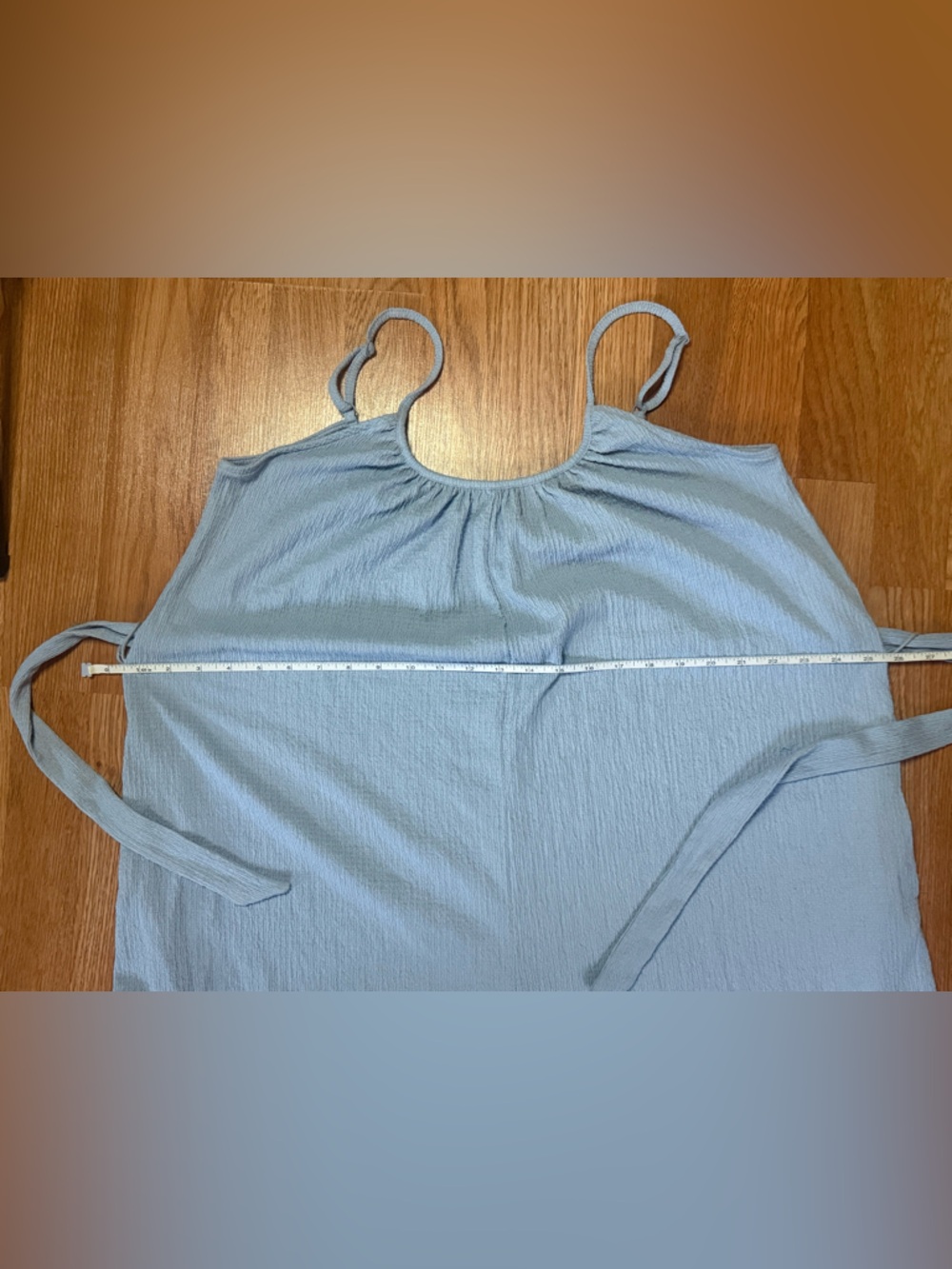 H&M Light Blue Wide-Cut Creped Jersey Jumpsuit with Tie Belt Size Medium - Picture 6 of 9